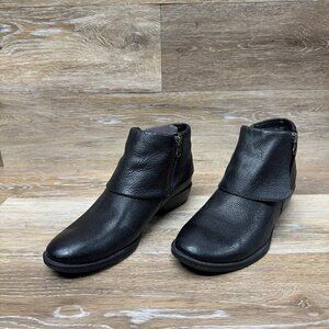 B.O.C Born Concepts Black Leather Zip Ankle Boots Women's Size 6
